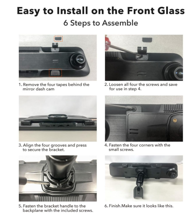 WOLFBOX OEM BRACKET for USB C G900PRO/G850PRO/G840S/G840H/G850/ Mirror Dash cam