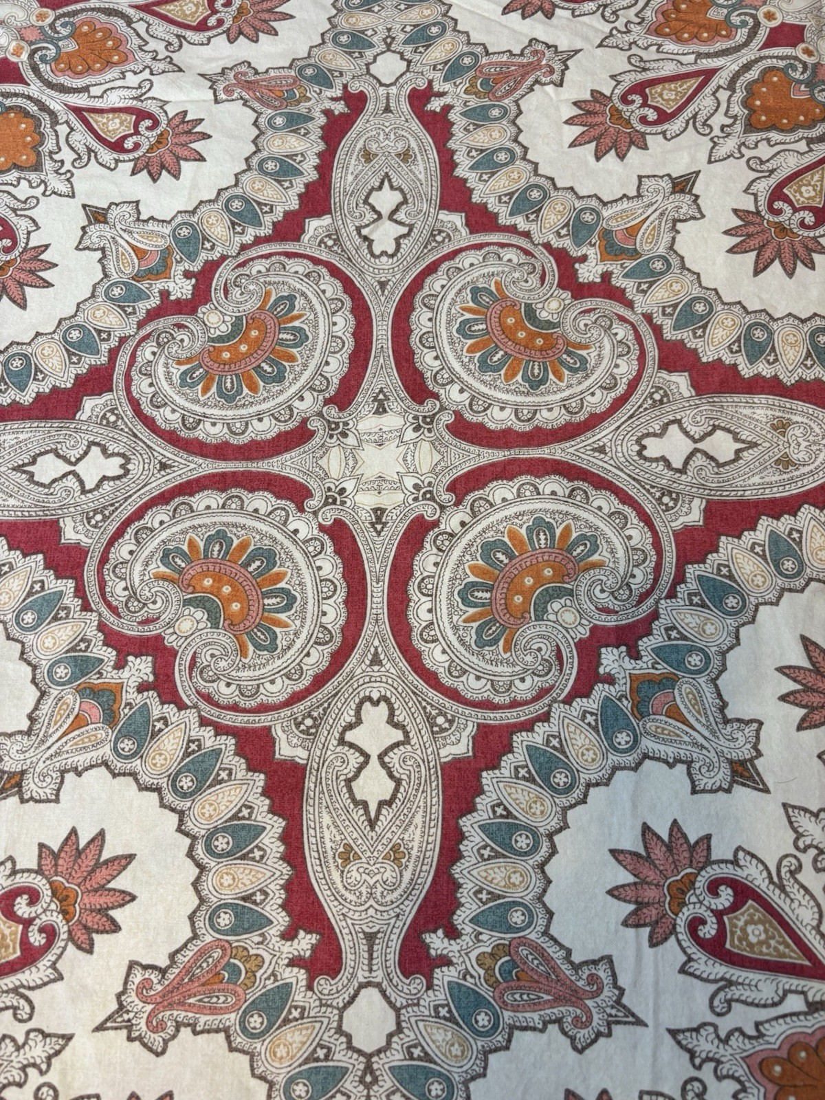 Pottery Barn Valencia Percale Cotton Duvet Cover King Size Medallion Boho