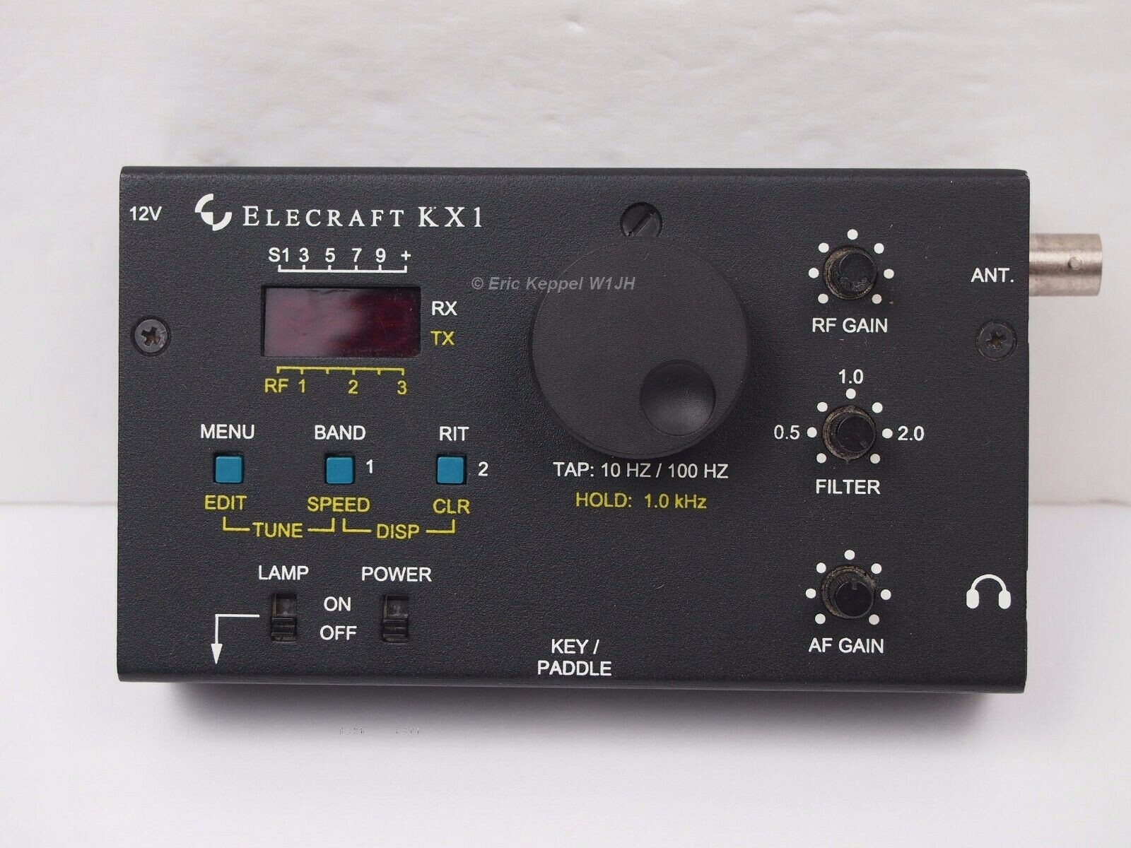 Elecraft KX2 KX1, W1JH Upgraded Black Solid Aluminum CNC VFO Knob w/Allen Wrench