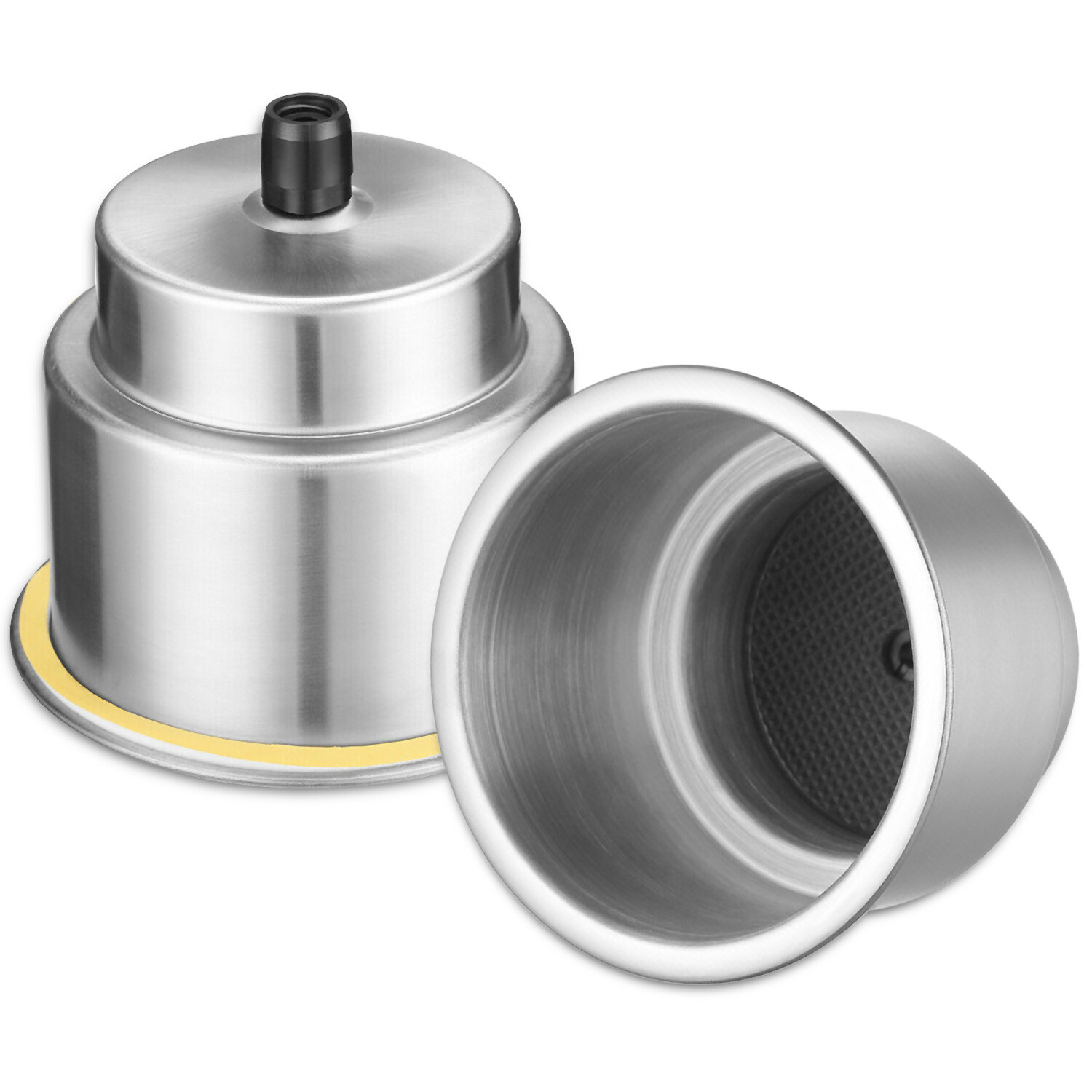 2x Stainless Steel Cup Drink Holders for Marine Boat Car Truck Camper RV w Drain