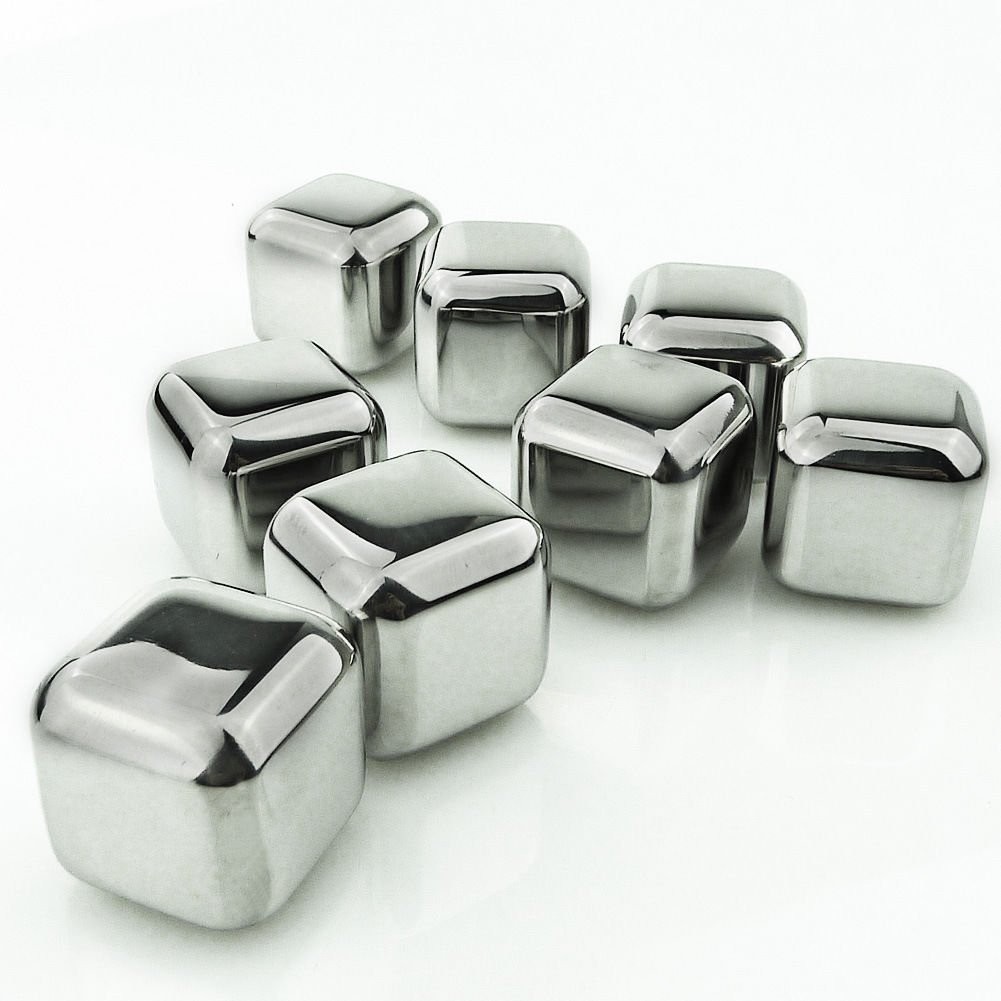 BonBon Set of 8 Stainless Steel Whiskey Stones Rock with Tongs - Wine chiller,Be