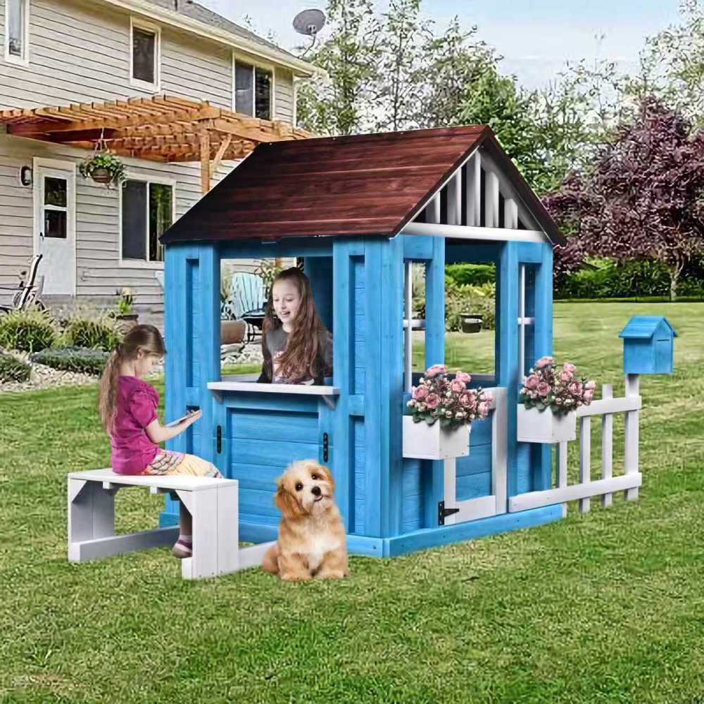Kids Cabin Playhouse Playset Indoor or Outdoor Toy House Cottage Boys Girls Gift