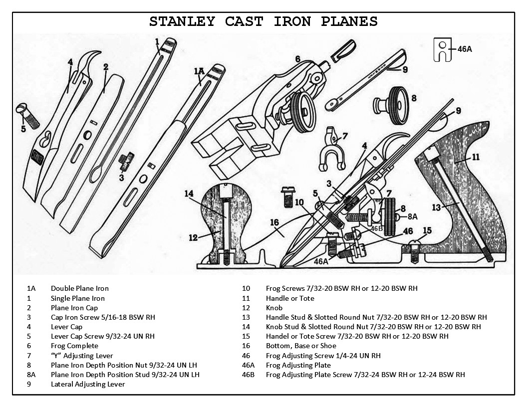 Stanley No 5 Type 9 Hand Plane Low Knob Template