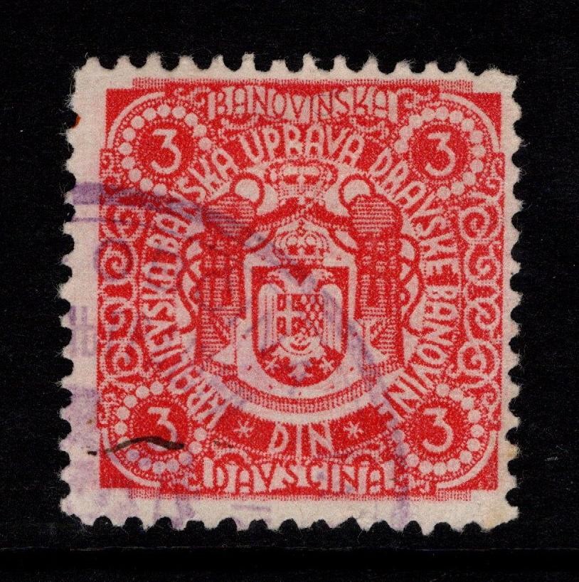 Yugoslavia 1930s Dravska Bandvina 3d Local Revenue Used - S52323