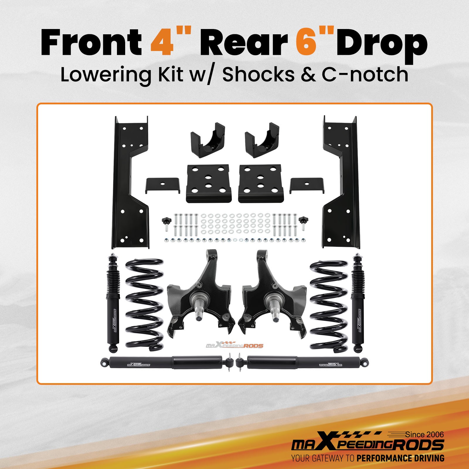 4/6" Drop Suspension Kit For Chevy Silverado Gmc Sierra C1500 1988-98 V8