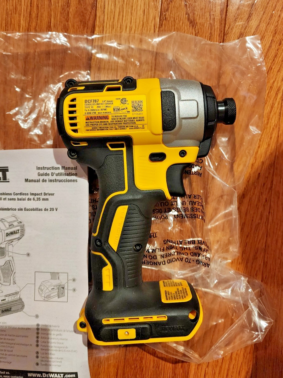 NEW Dewalt DCF787 20V Cordless 1/4" Brushless Impact Driver 20 Volt Max Lithium