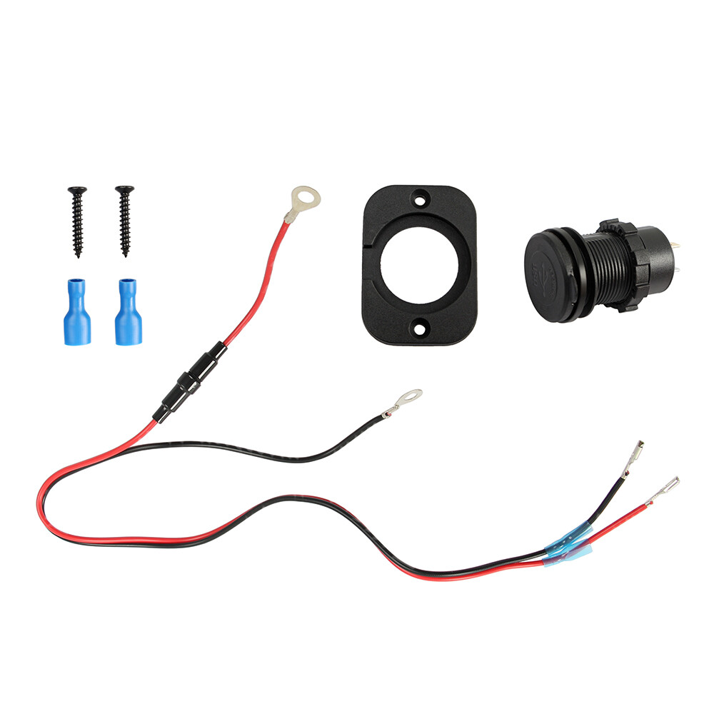 12V-24V QC3.0 + PD USB C Car Fast Charger Power Socket Outlet for Boat RV Marine