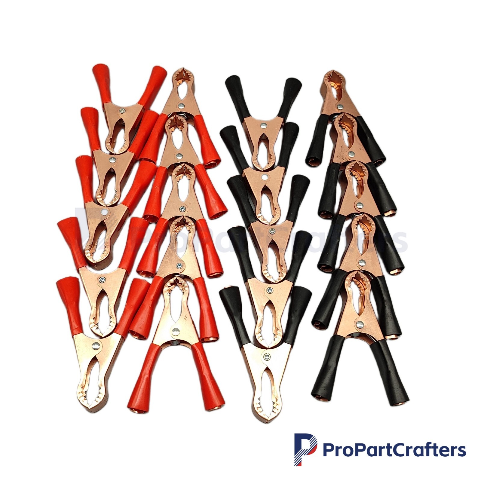 80mm 50A Red & Black Car Battery Test Lead Clip Crocodile Alligator Clamps 20pcs