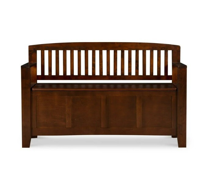 Wood Entryway Storage Bench Seat Furniture Chair Living Room Hinge Flip Top Mud