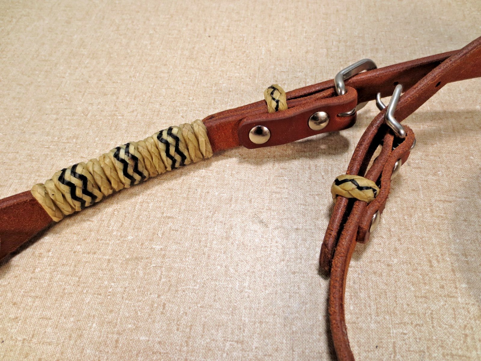 BROWBAND HEADSTALL W/ RAWHIDE KNOTTING by Oxbow Tack New With Tag
