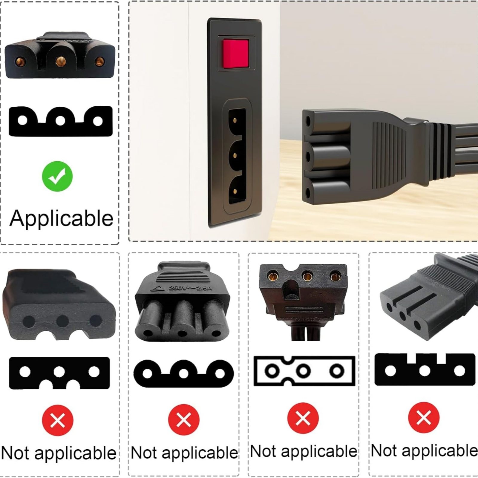 Foot Controller &Power Cord For Singer For Janome For Elna Sewing Machine 110V