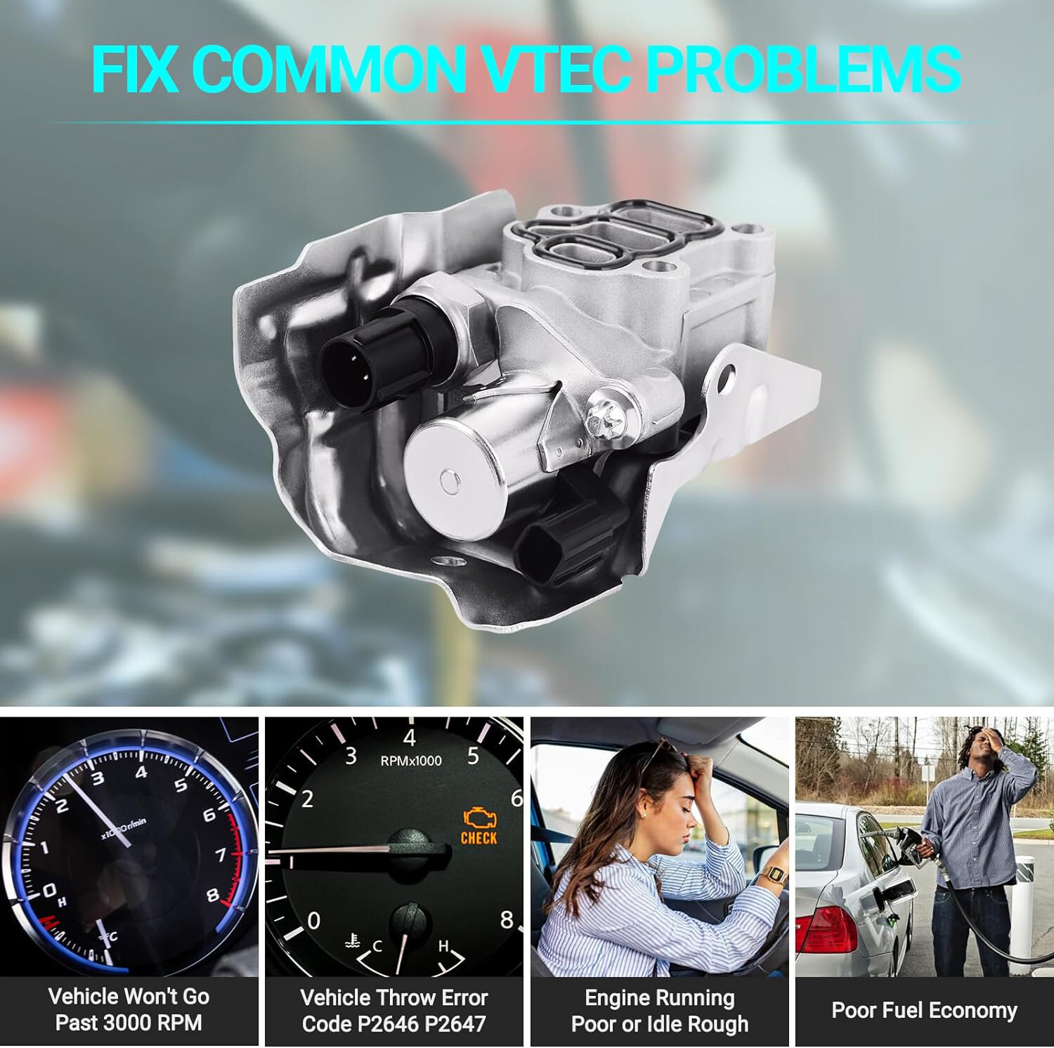 Spool Valve VTEC Solenoid For Honda Accord Civic CRV Acura RSX OE#15810-PRB-A03