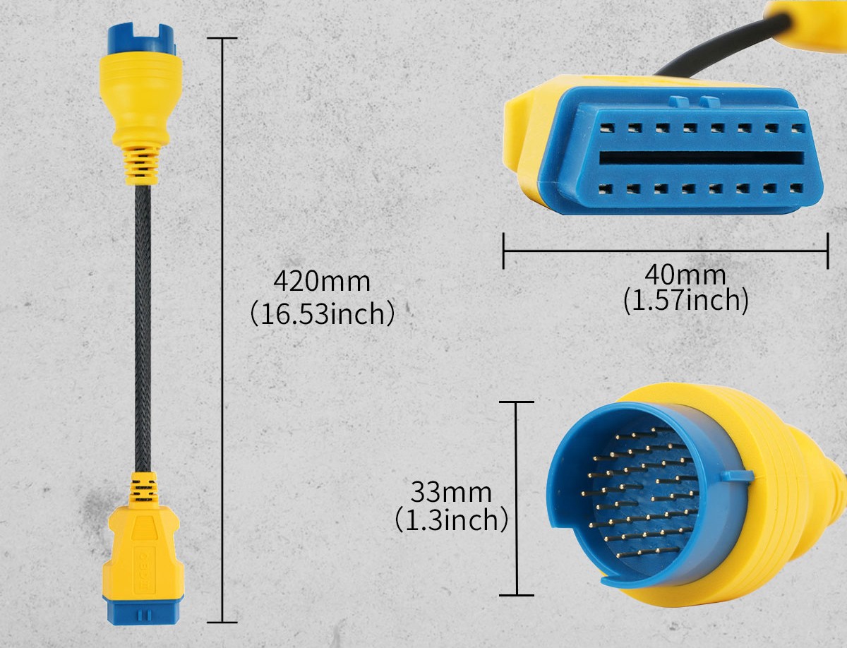 OBD2 38 to 16 Pin Adaptor Diagnostic Lead Scanner Cable Fit For Mercedes Benz