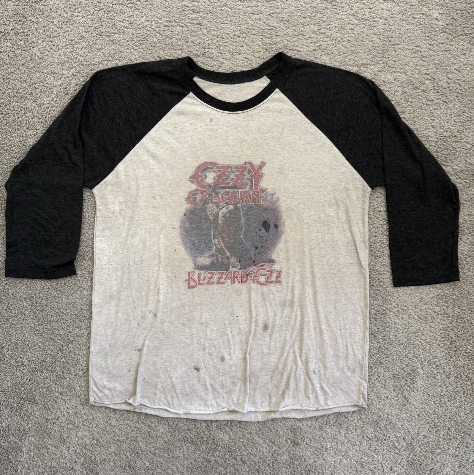 Vintage 1981 Ozzy Osbourne Blizzard of Ozz  Upside Down Cross FLAWS Measures Med