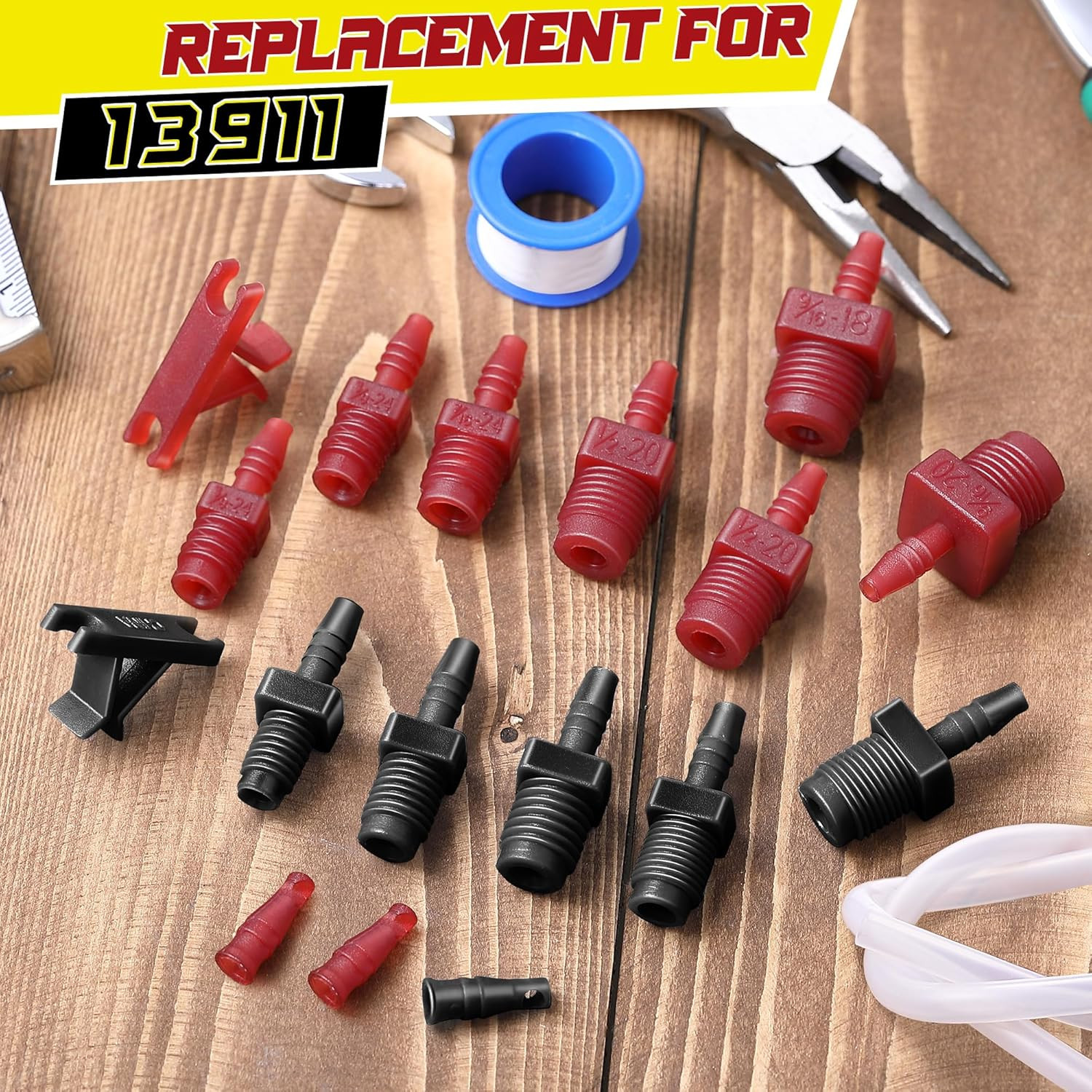 Master Cylinder Bleeder Kit Complete Brake Bleeder Kit with 22 in Clear Hose, Cl