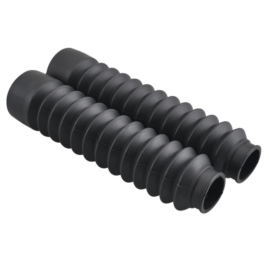 2x Universal Motorcycle Front Rubber Fork Boots Shock Absorber Dust Cover Black