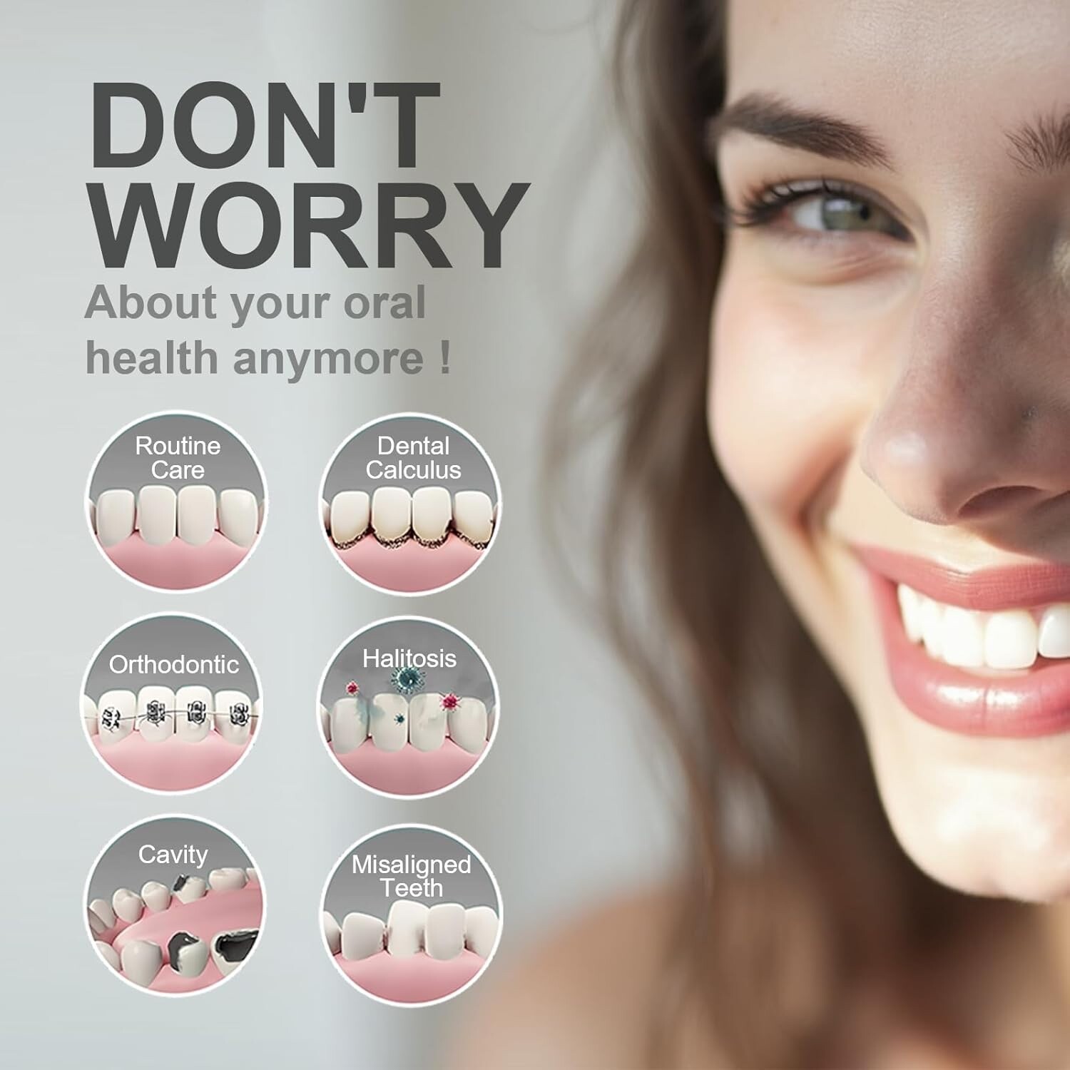 Cordless Rechargeable Water Dental Flosser Oral Irrigator with 4 Modes, 280mL