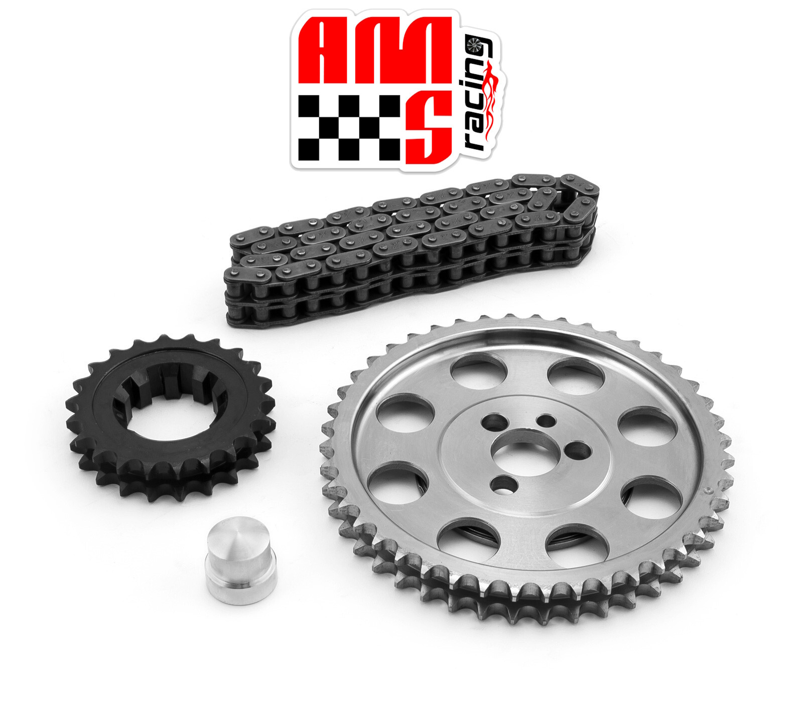 Double Roller 9 Keyway Billet Steel Timing Chain Kit for Chevy SBC 350 5.7L