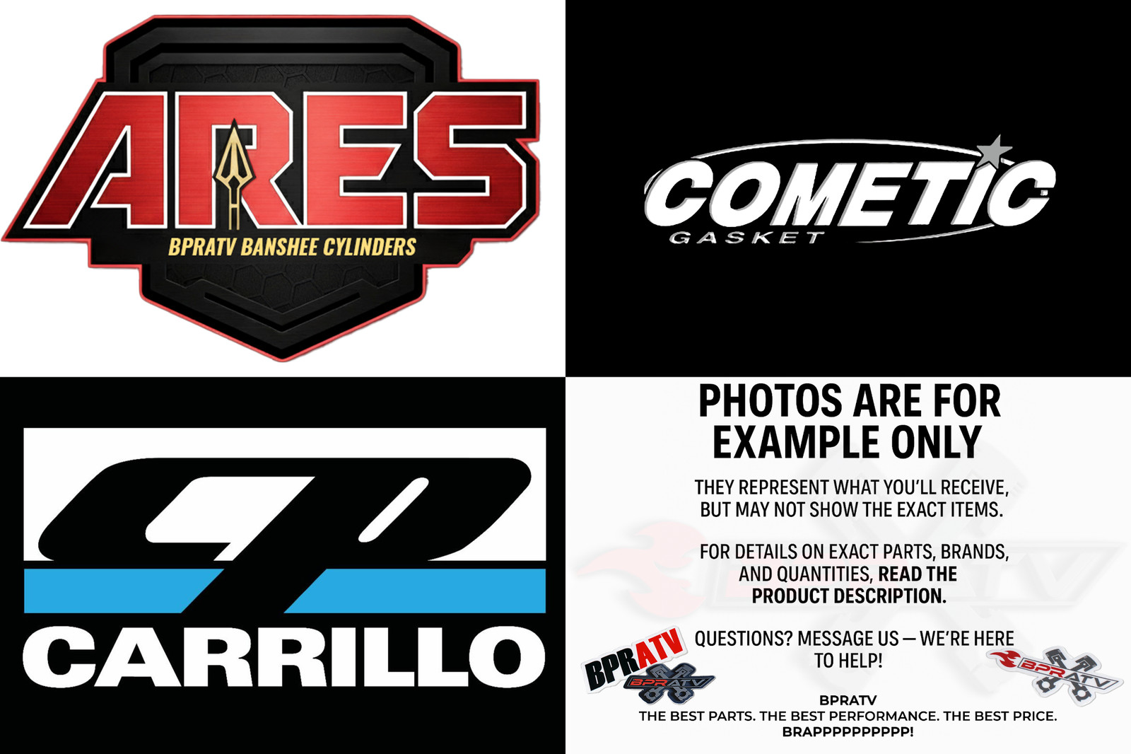 Yamaha Banshee 421cc ARES Athena-Style Cylinders BPRATV CP-Carrillo Pistons +4mm