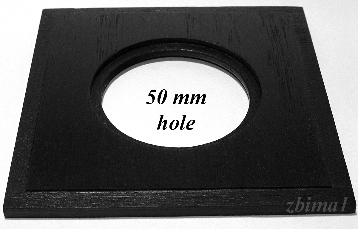 1 LENS BOARDS 4" x 4" for Enlarger Beseler - 27mm, or 39mm, or 50mm hole /Black