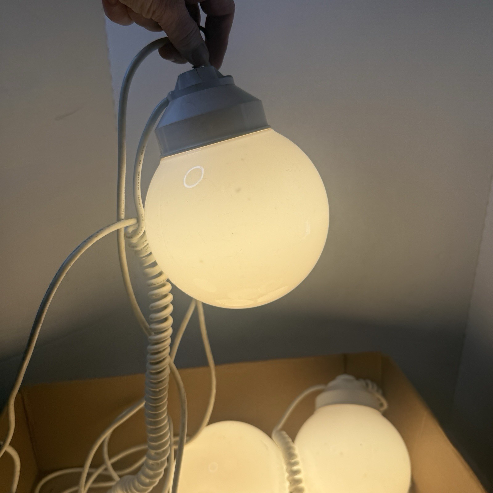 8 Globe Light Set Soft White 6” Globes Cord 30 ft Outdoor String Lights Tent