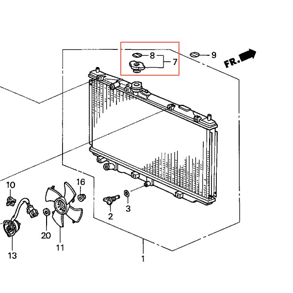 OEM Black Cooling Radiator Cap for Honda Accord Civic CR-V Fit Acura MDX RDX TLX