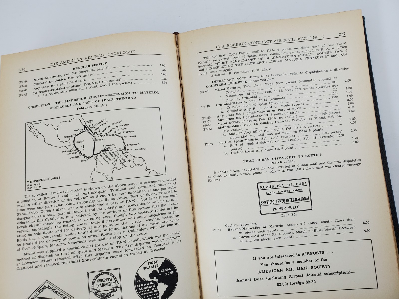 1940 American Air Mail Catalogue First ed Reference Listing Airpost of the World