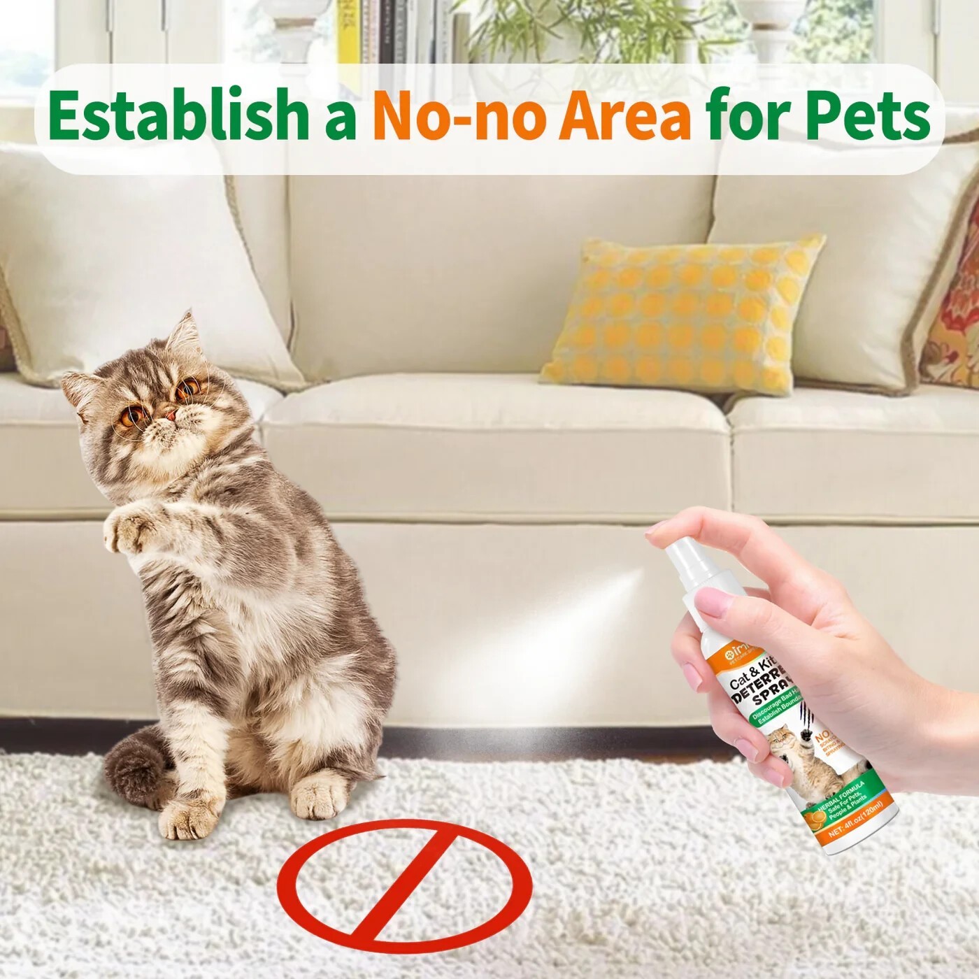 2-in-1 Cat & Kitten Training Aid | Cat Deterrent Spray for In/Outdoor 120 ML