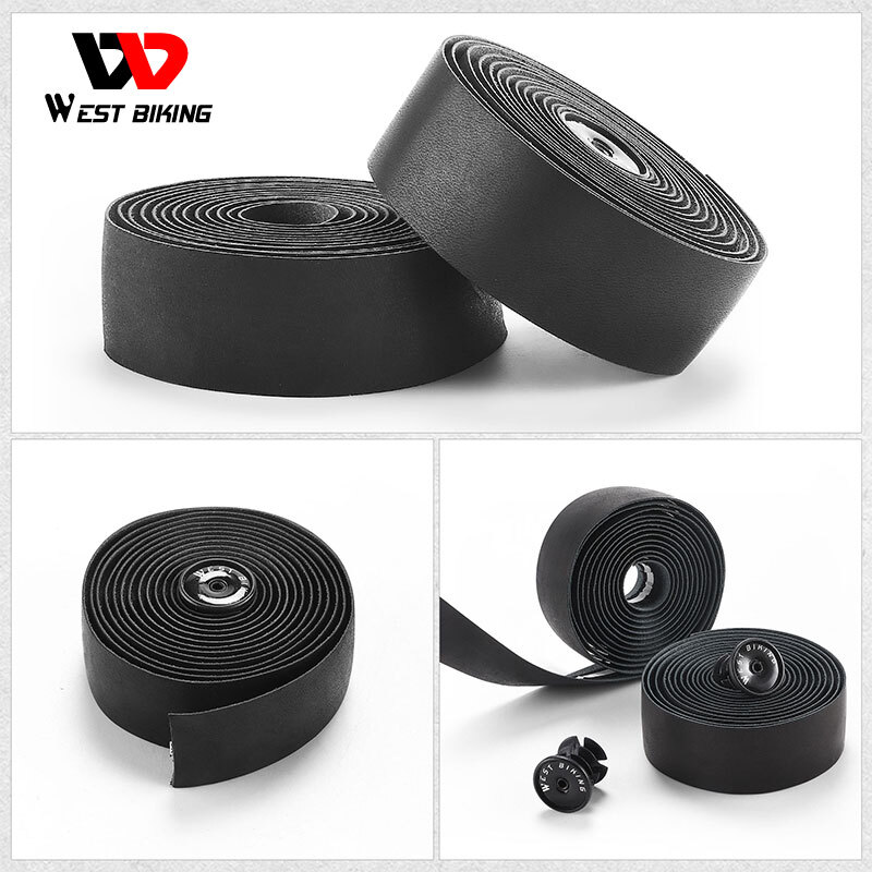 WEST BIKING Genuine Leather Bicycle Handlebar Tape Road Bike Retro Color Belt