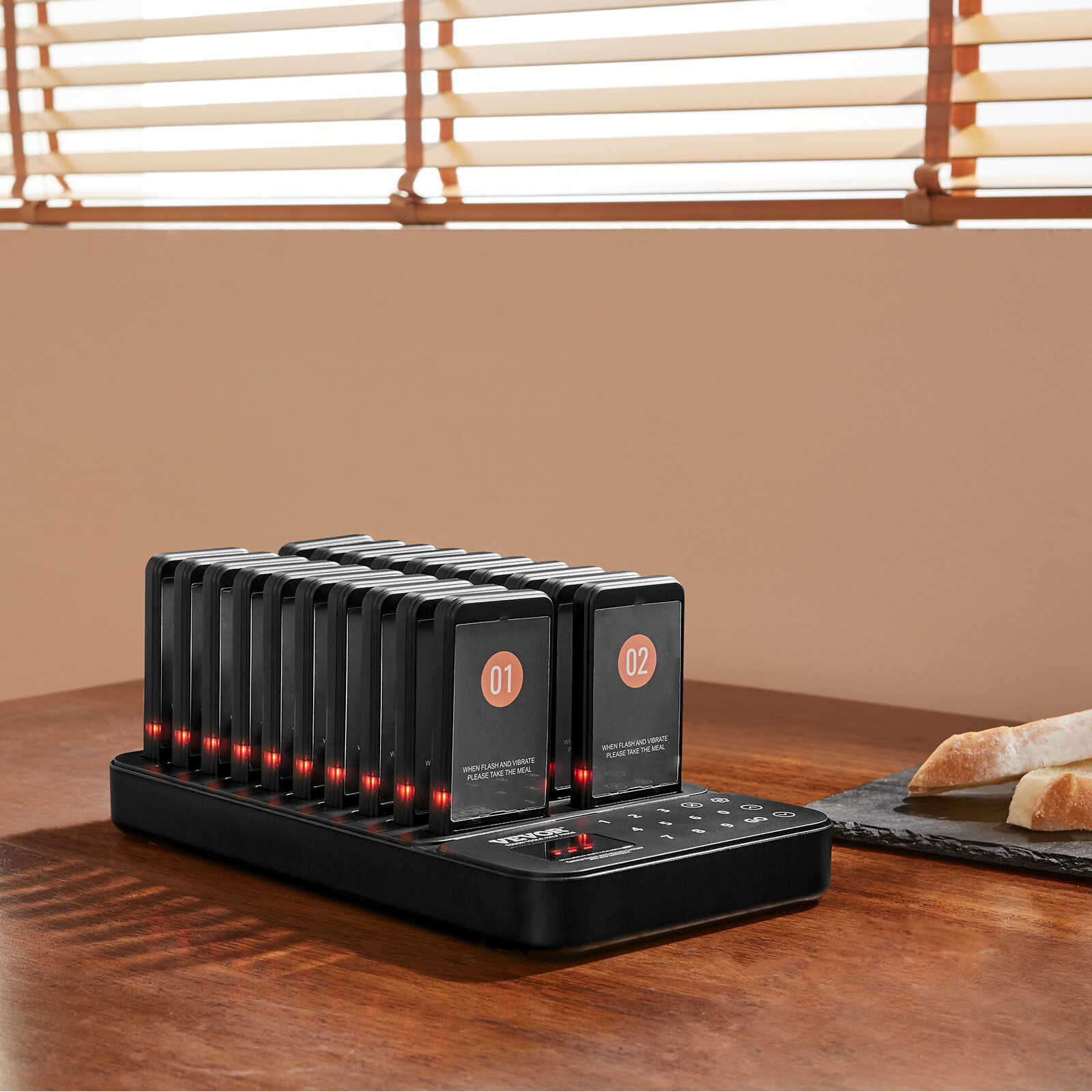 VEVOR Restaurant Coasters 20 Pagers Wireless Calling System TouchScreen Display