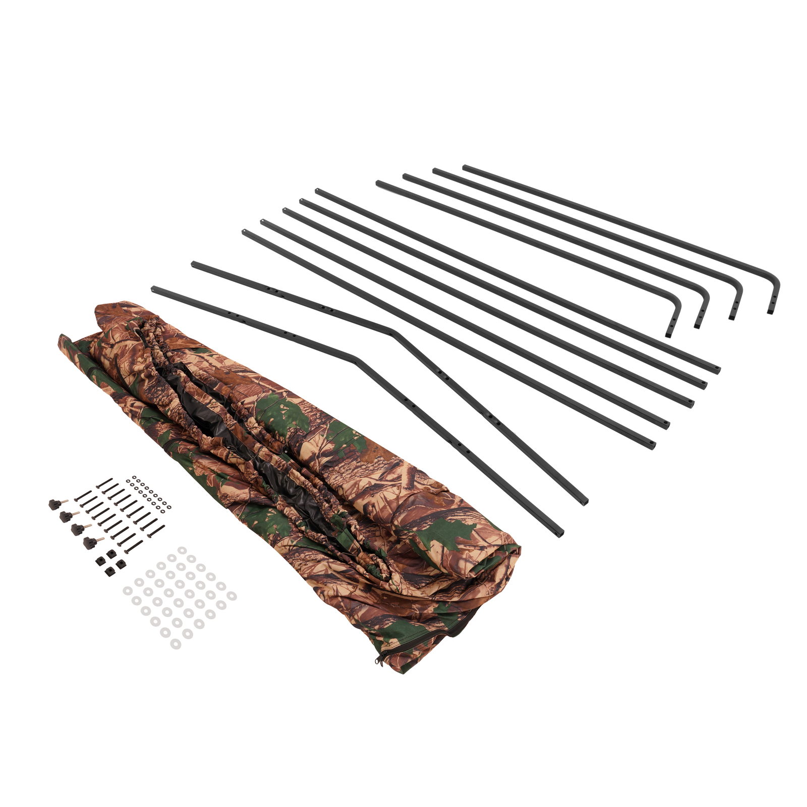 24LBS Steel+Cloth 7' Tall Quad Pod Hunting Blind Cover 2 Person Camouflage Black