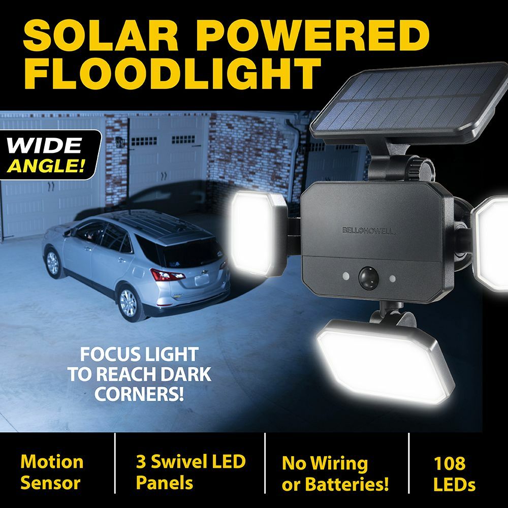Bell + Howell Bionic Floodlight Motion Sensing Outdoor Light with Remote Control