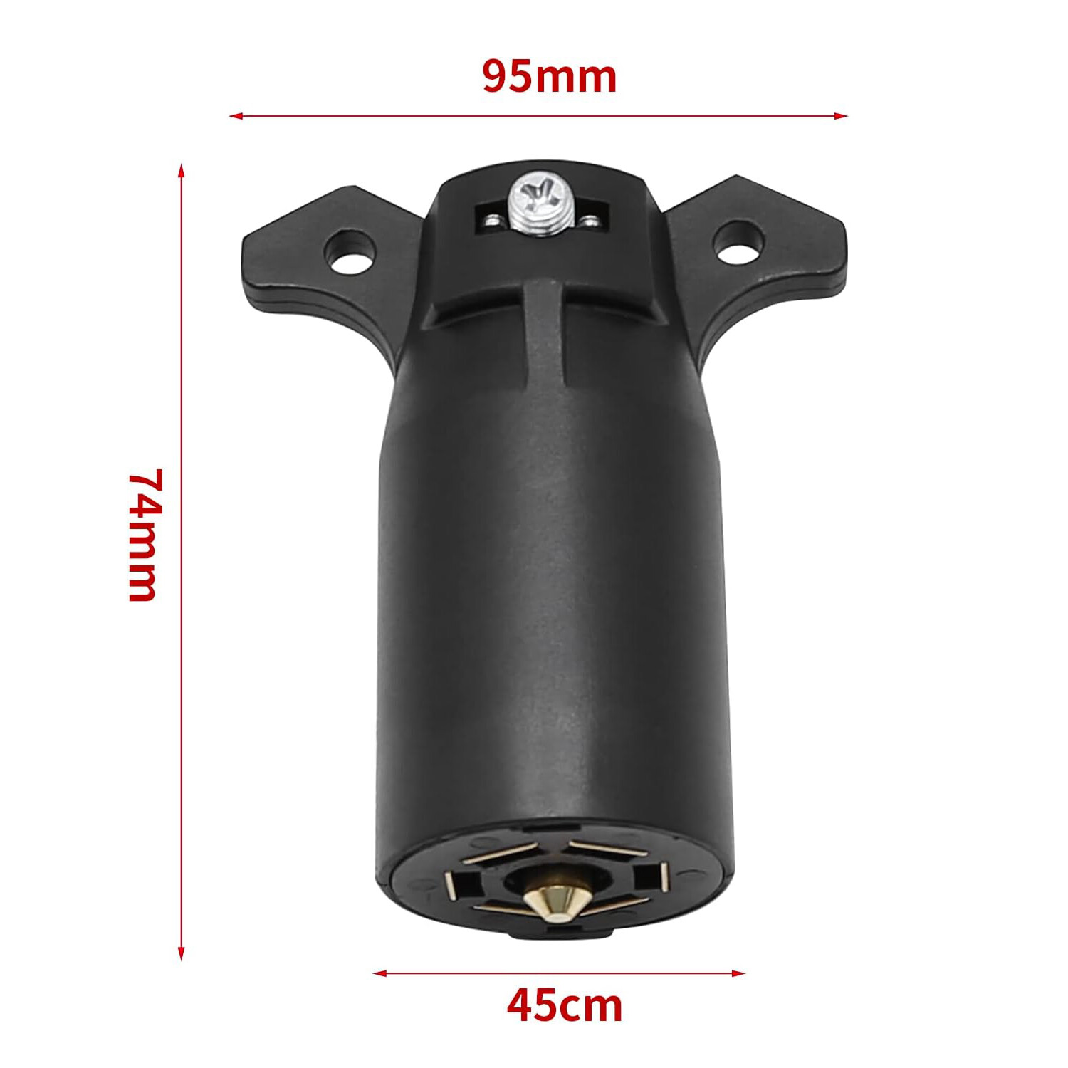 Pair 7 Way Round RV Style Trailer Light Plug Connector Replacement End Blade Euo