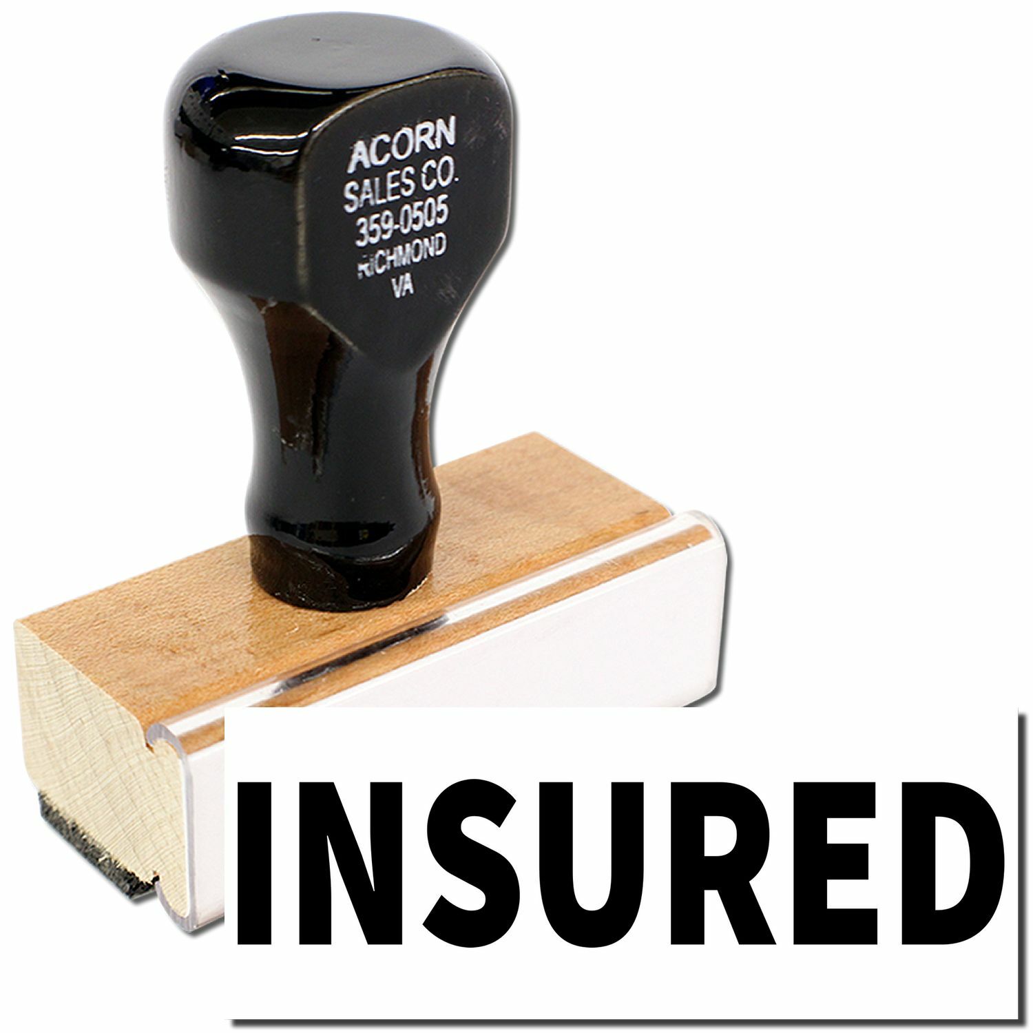 Insured Rubber Stamp Business Office Stamp Size 1/2" Tall x1-1/2" Wide