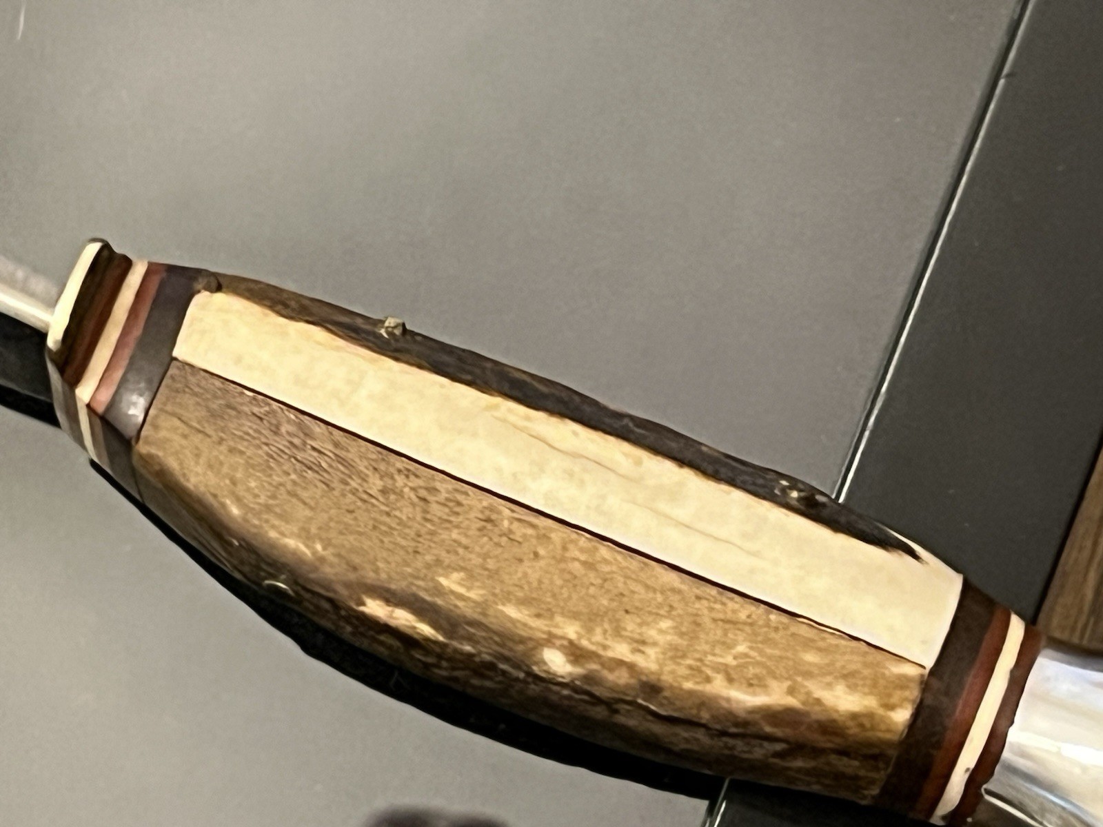 VINTAGE VOSS CUT. CO.GERMANY THICK STAG HUNTING KNIFE SKINNER BLADE 8-1/4” MINT