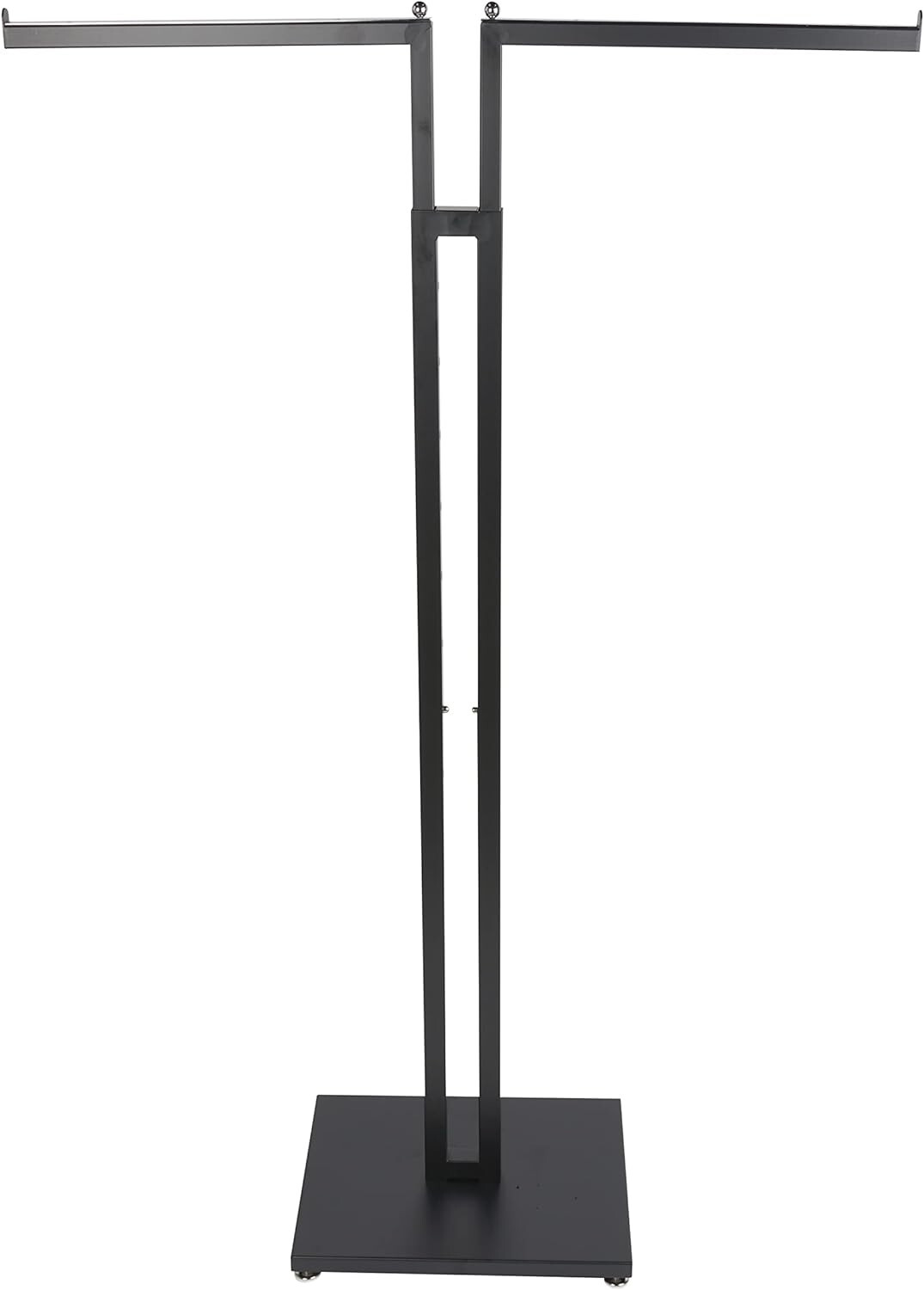Clothes Rack Two Way 2 Straight Arms Clothing Retail Display Black 72" Metal