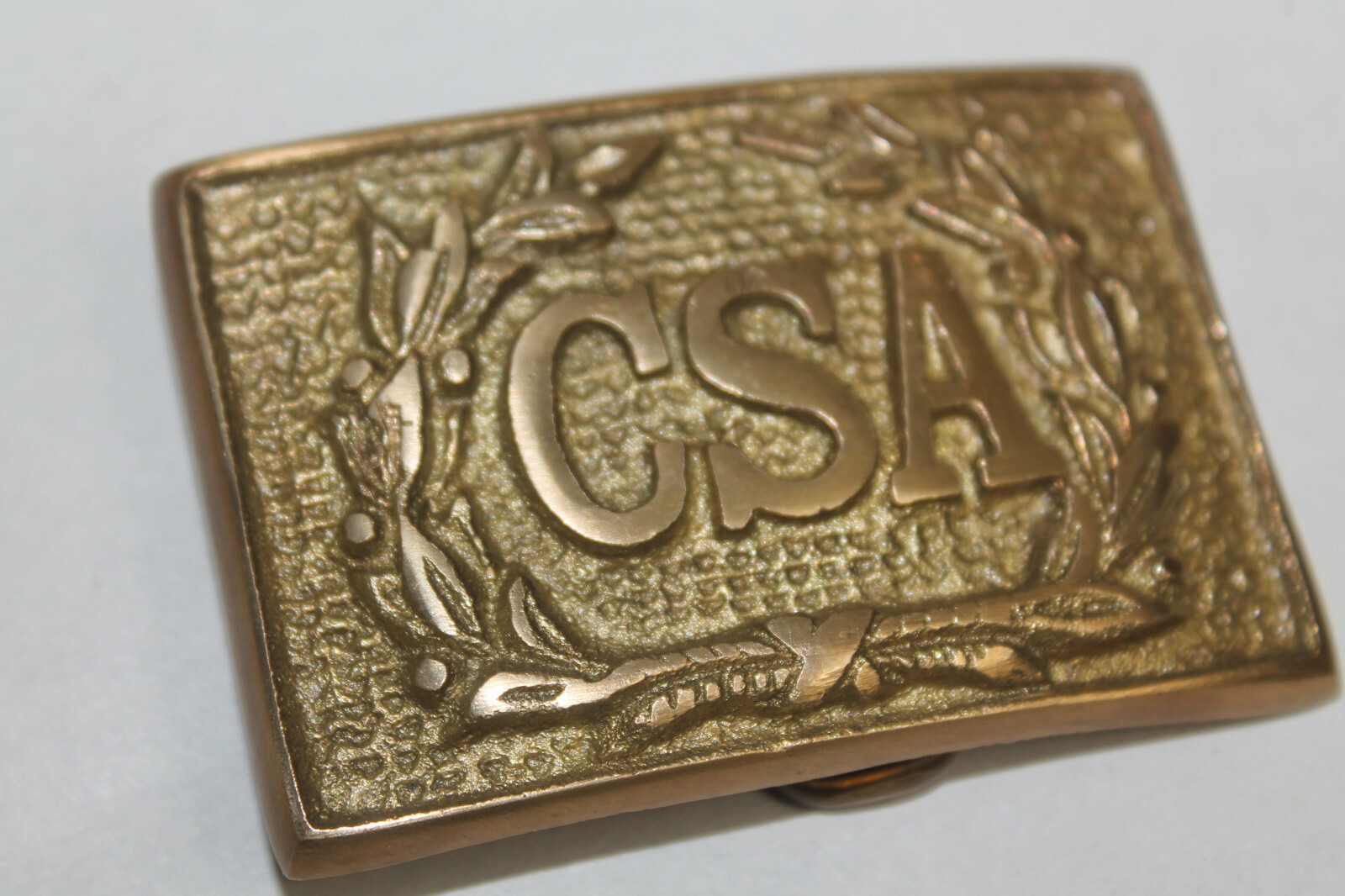 Antique Style Military Civil War Confederate CSA Belt Buckle Brass WREATH #1