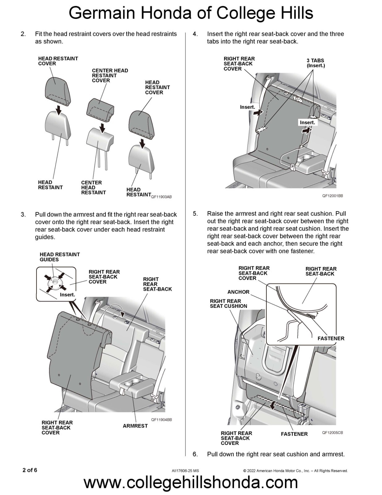 2017-2025 Genuine Honda Ridgeline Rear Seat Cover - OEM! NEW! 08P32-T6Z-110A