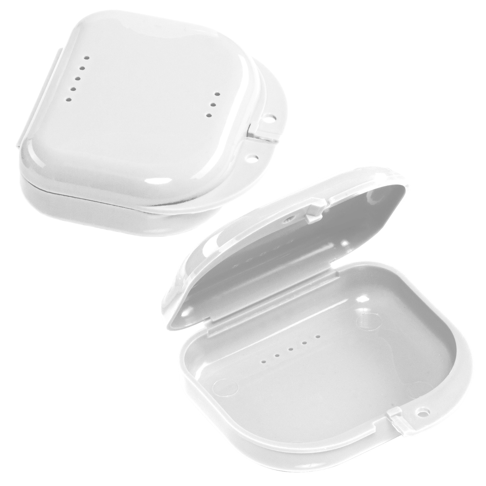 White Retainer Case w/ Vent Holes - UV Cleaner Case, Mouth Guard Aligners