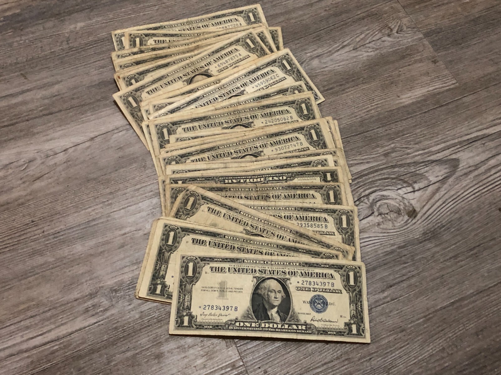 1957 STAR NOTE One Dollar Blue Seal Note Silver Certificate Old US Bill $1 Money