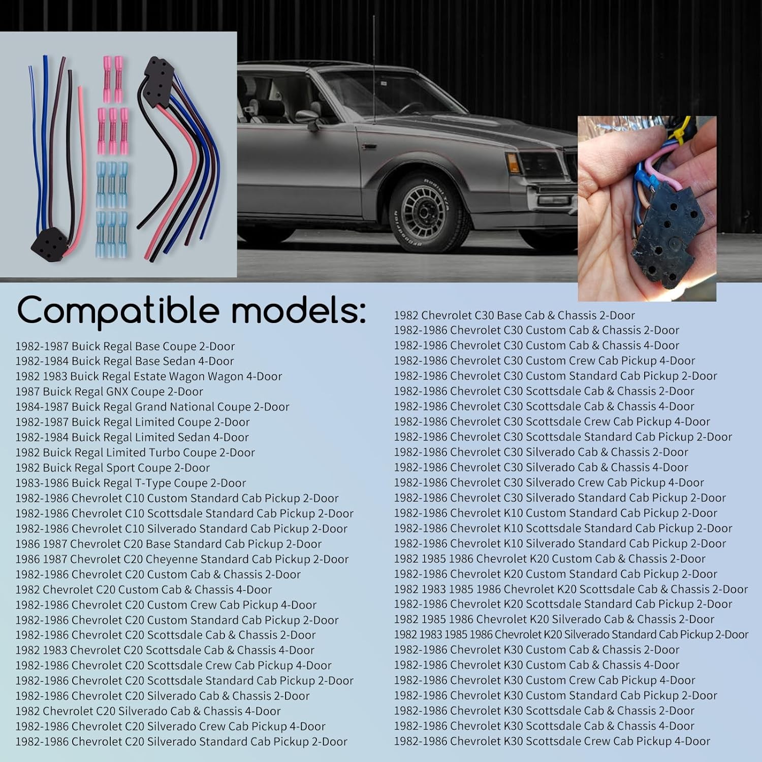 For 1981-87 GM Chevy Power Window Door Lock Switch Wire Pigtail Connector New