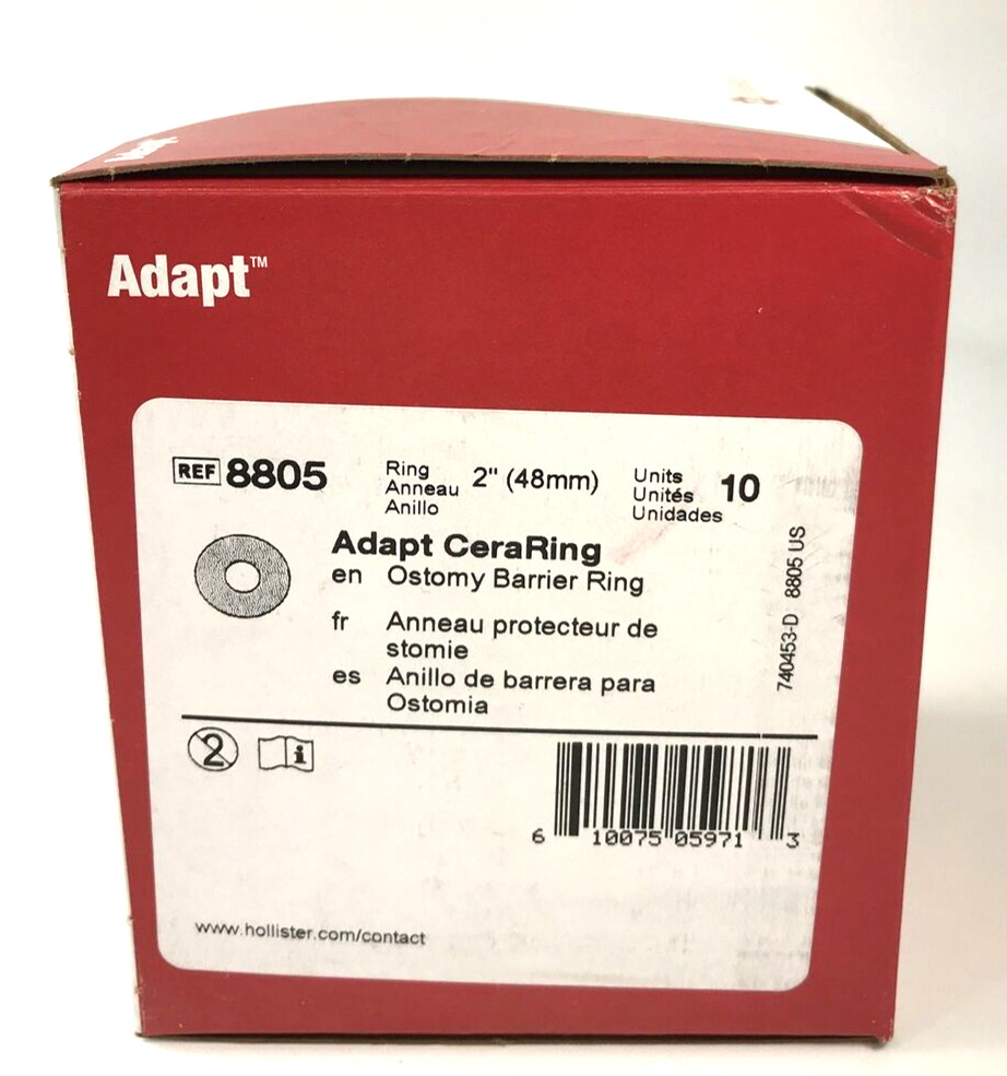10 Hollister 8805 Adapt™ CeraRing Ostomy Barrier Rings 2" Expires 2028