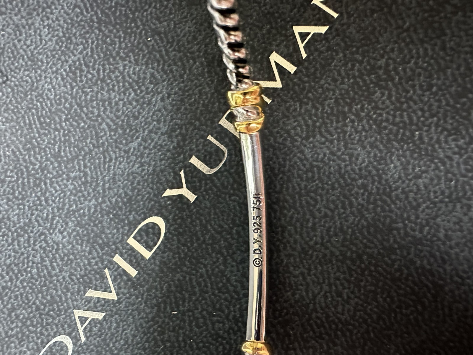 David Yurman Petite Helena Classic Cable Station Bracelet w/ 18K Gold Diamonds M