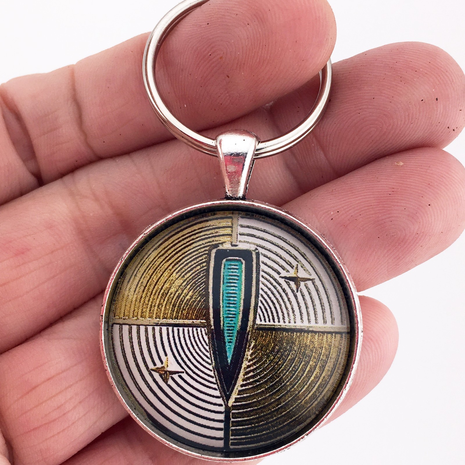 Vintage Edsel Side Emblem Corsair Rear Fender Badge 1.2" Diameter Keychain