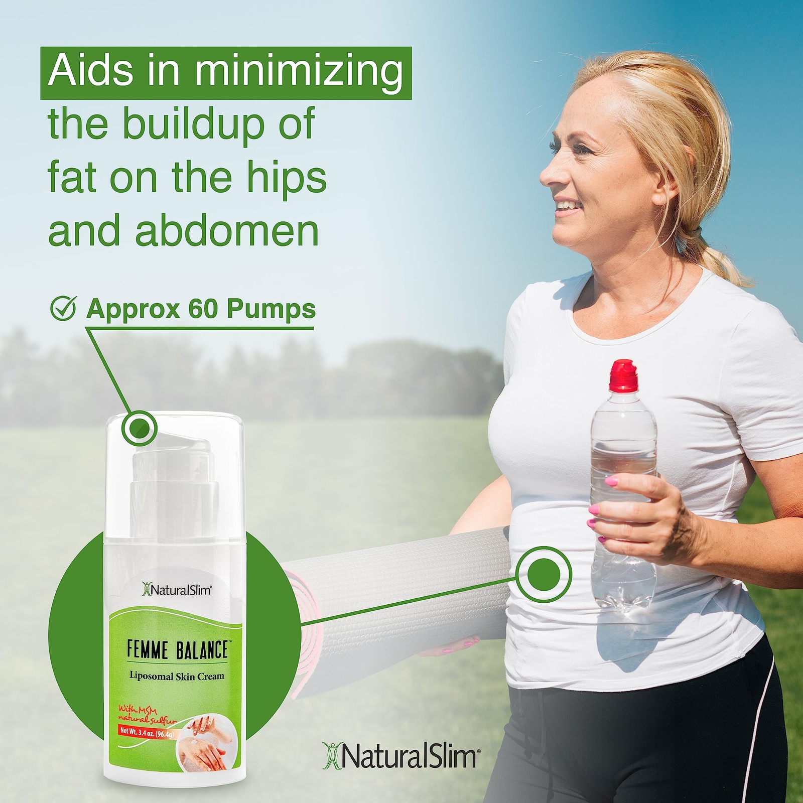 NaturalSlim Femme Balance - Progesterone Cream for Women, Liposomal Skin Cream