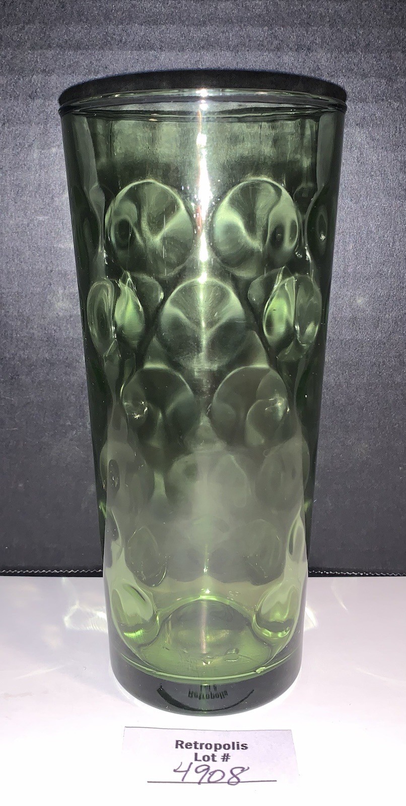 Vintage MCM Hazel Atlas Green El Dorado Optic Dot Glass Tumbler
