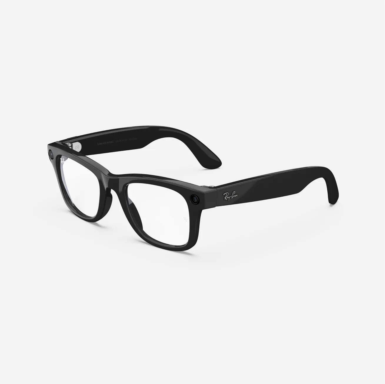 Ray-Ban Meta Wayfarer (Refurbished), Shiny Black / Clear, Large