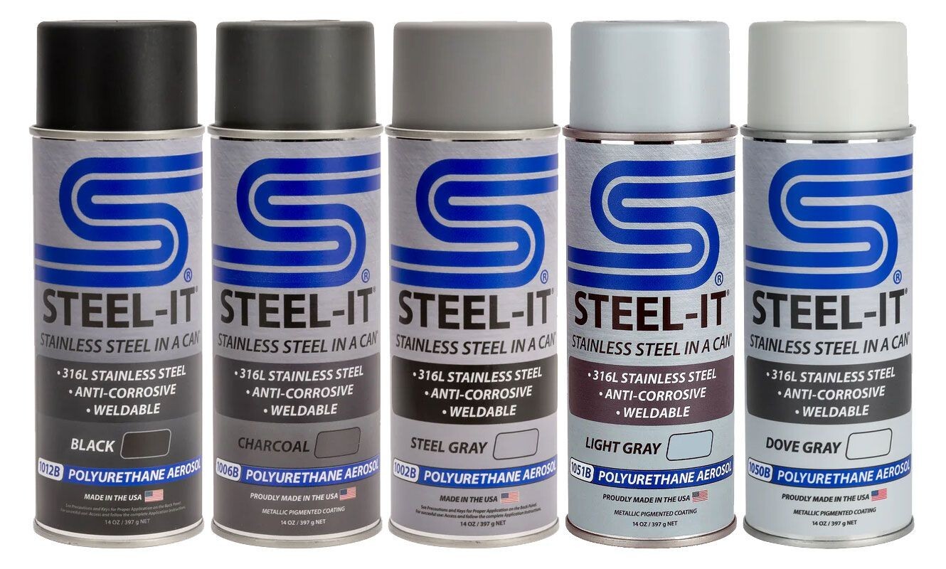 STEEL-IT Stainless Steel Paint Coating Aerosol 12oz (Specify Color + Quantity)