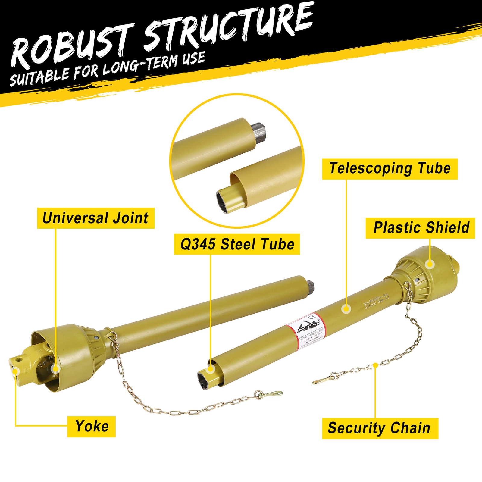 39"-55" Brush Hog PTO Shaft PTO Shaft for Bush Hog/Finish Mower/Rotary Cutter