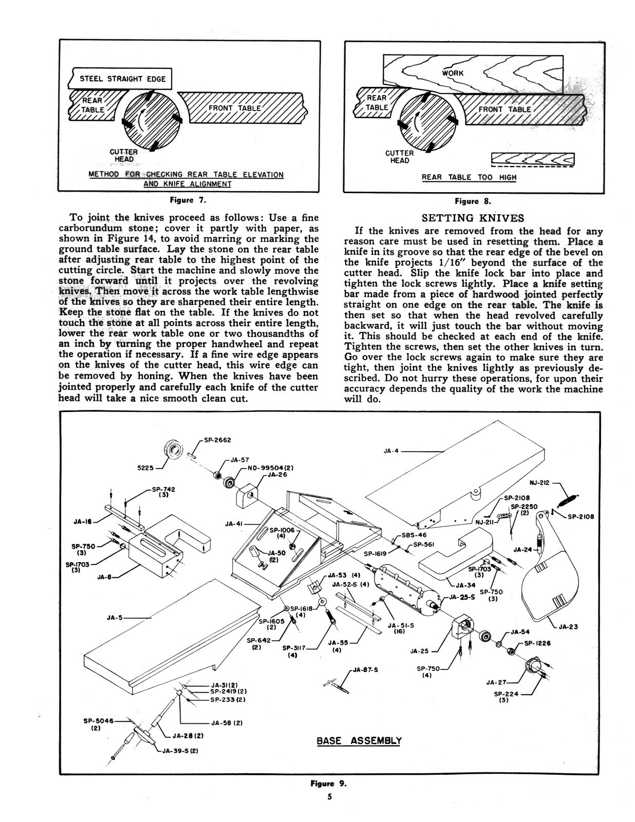 Delta 8" Jointer Older Style Instruction & Parts List Manual See Descript. #1899